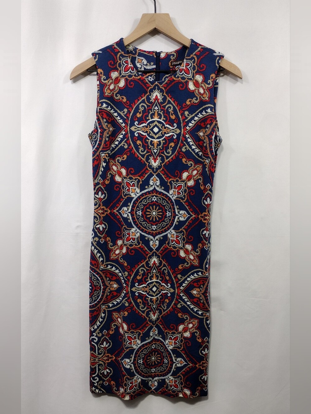 J. McLaughlin Medallion Print Sleeveless Shift Dress Womens S Blue Artsy Boho